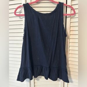 Navy Sleeveless Women's Top